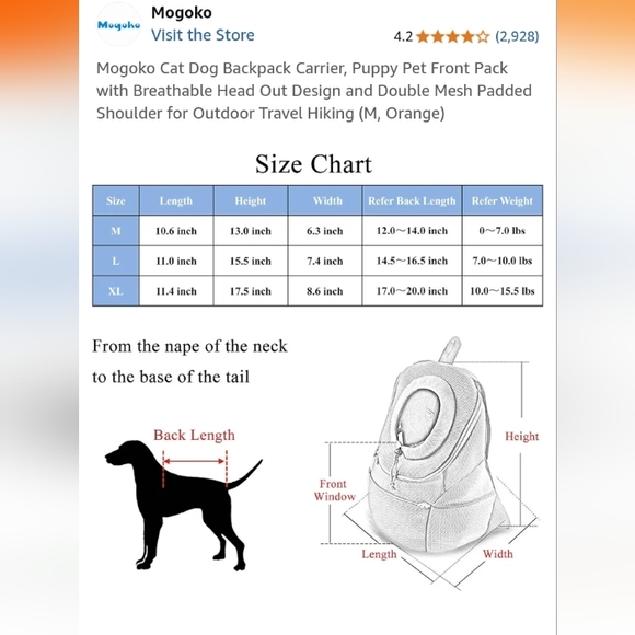 Dog carrier backpack - Picture 5 of 9